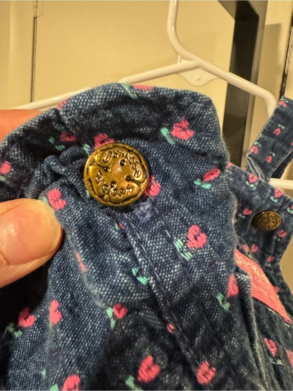 OshKosh B'gosh Fenim Floral Baby Overalls Infant Vintage 6-9mo